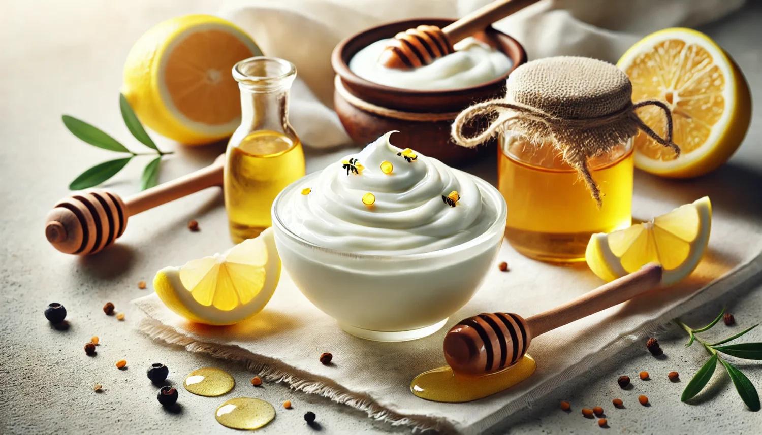 ماسک موی ماست با ترکیب روغن زیتون، عسل و لیمو